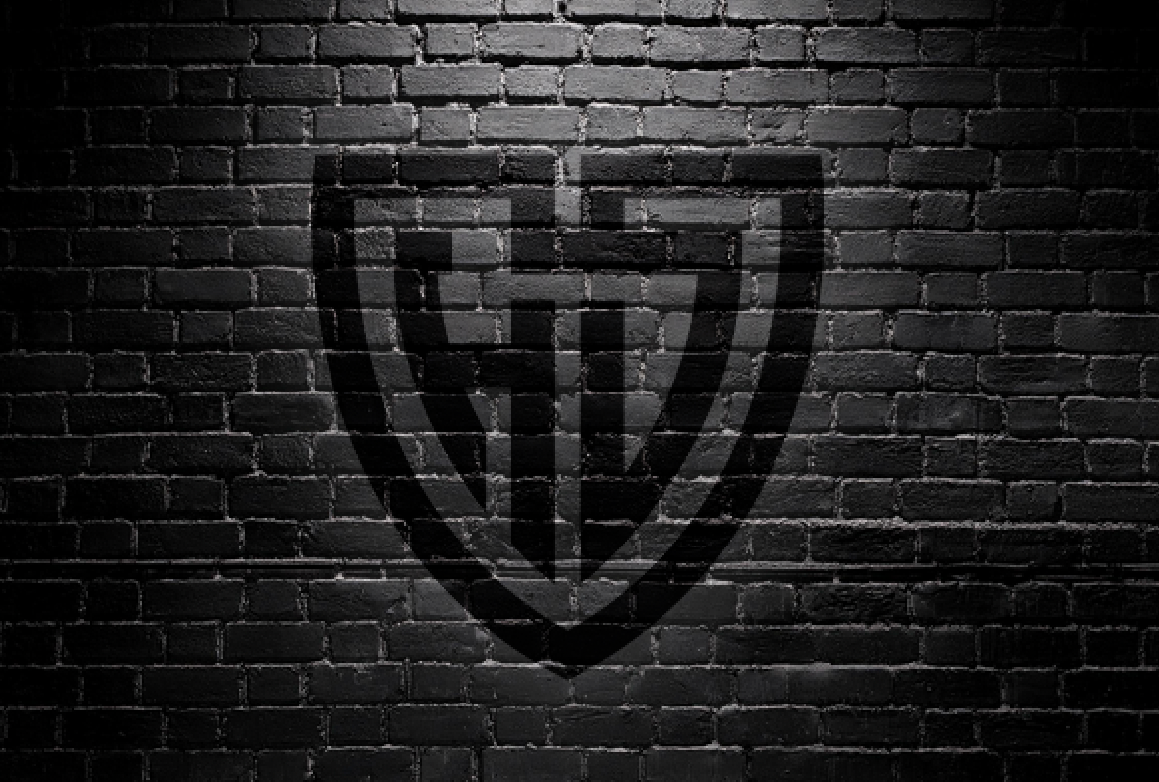 Heroes Defense Minimalist Collection Tile. The HD logo showing on a black brick wall.